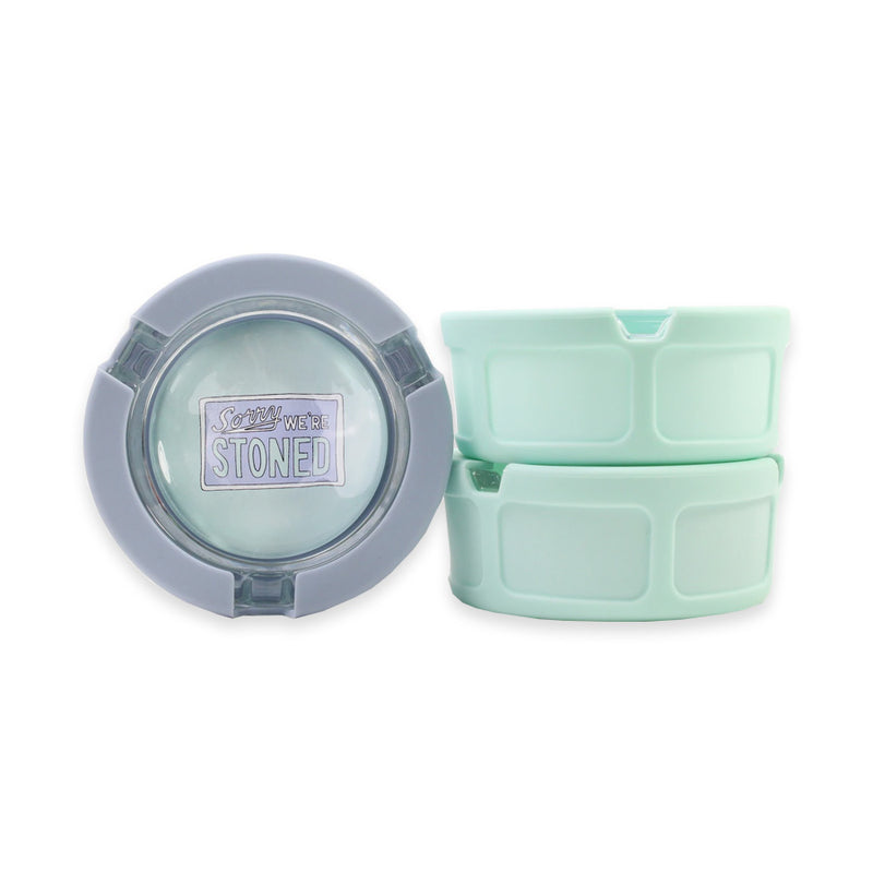 Silicone & Glass 3" Ashtrays (6-Pack) - Sorry Stoned - Ugly House