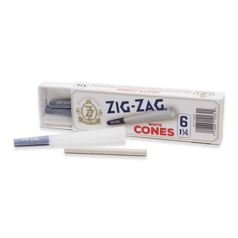 Zig-Zag - White Pre-Rolled Cones 1.25" - Display Box of 24