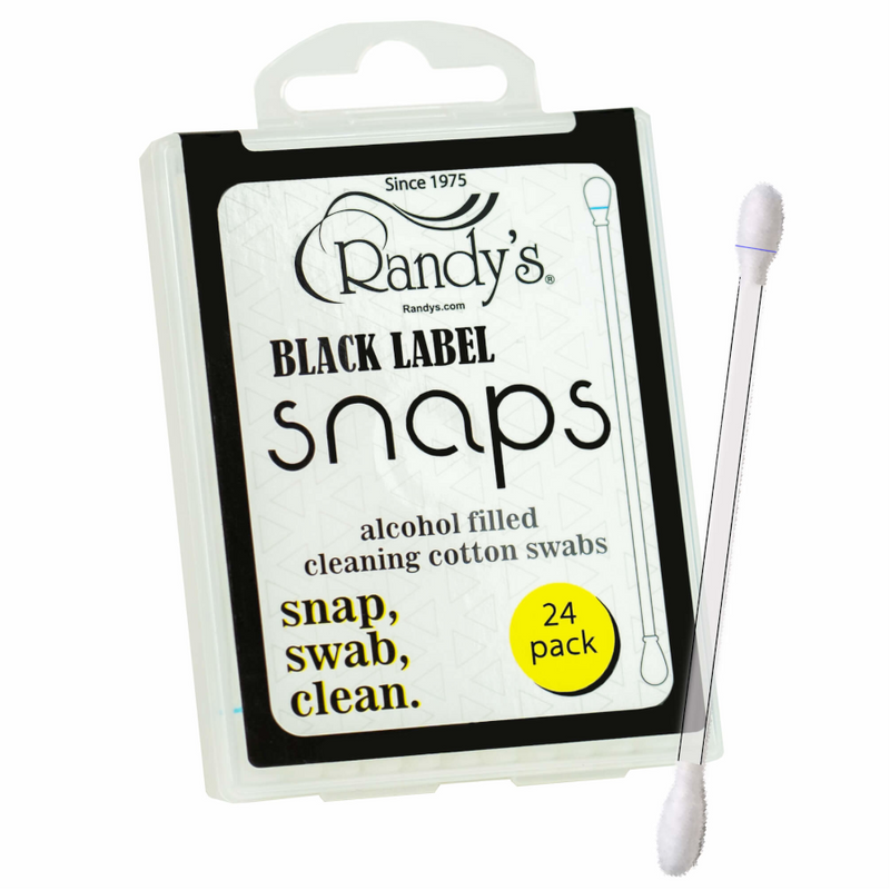 Randy's Black Label Snaps - Alcohol Filled Cotton Swabs (12-Pack) - Display Box of 12 Packs
