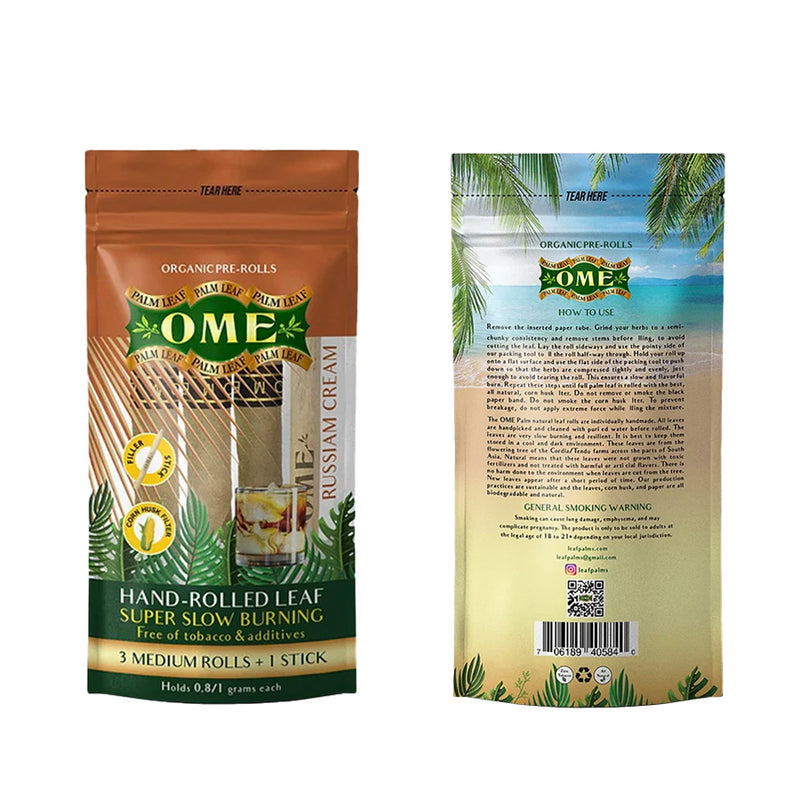 OME Russian Cream Palm Leaf Wraps - Medium - Display Box of 15