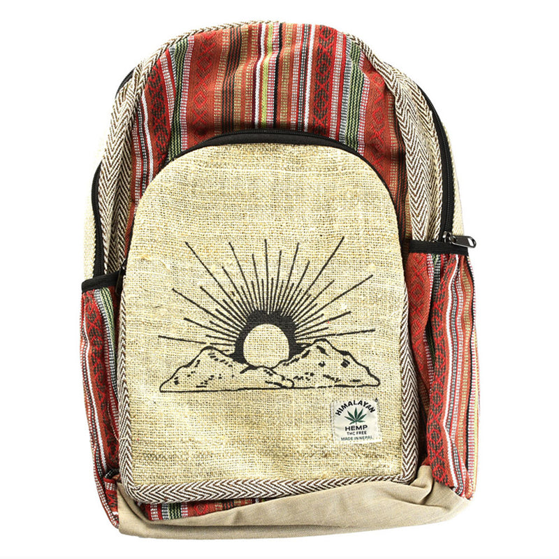 Himalayan Hemp Mountain Sunrise Backpack - 11" x 16"