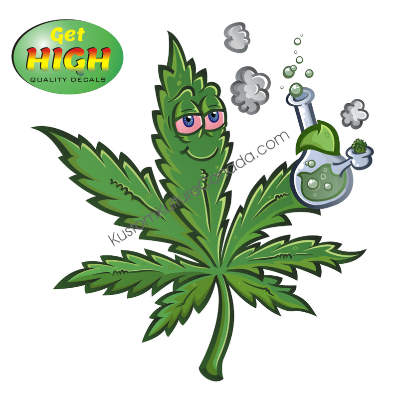 Get High Quality Decals - Weed Leaf with Bong
