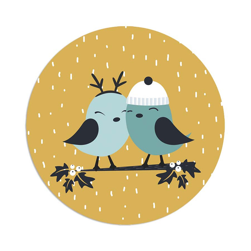 Winter Two Birds - 8" - Silicone Dab Mat