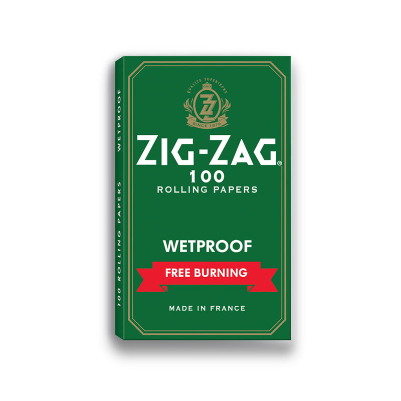 Zig-Zag - Green Wetproof Single Wide Rolling Papers - Display Box of 25